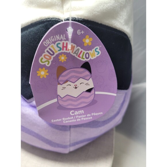 NWT Squishmallows 12” Cam the Cat Easter Basket Pail Plush - Picture 2 of 6